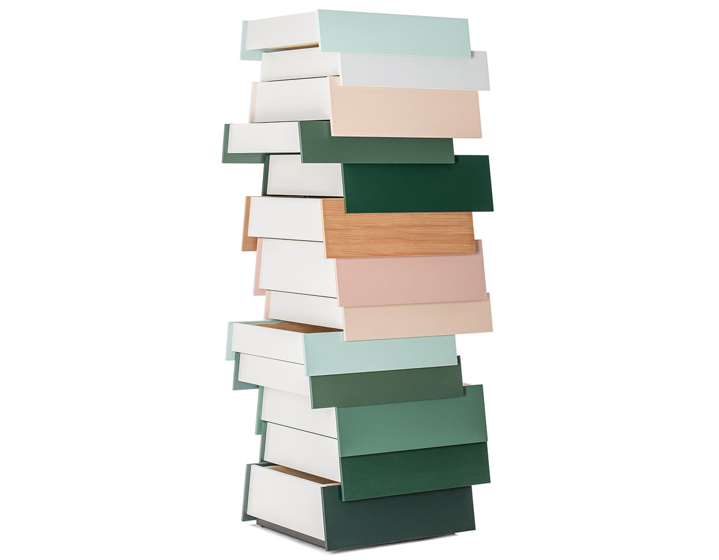 Stack Storage Unit / 13 drawer - sage palette