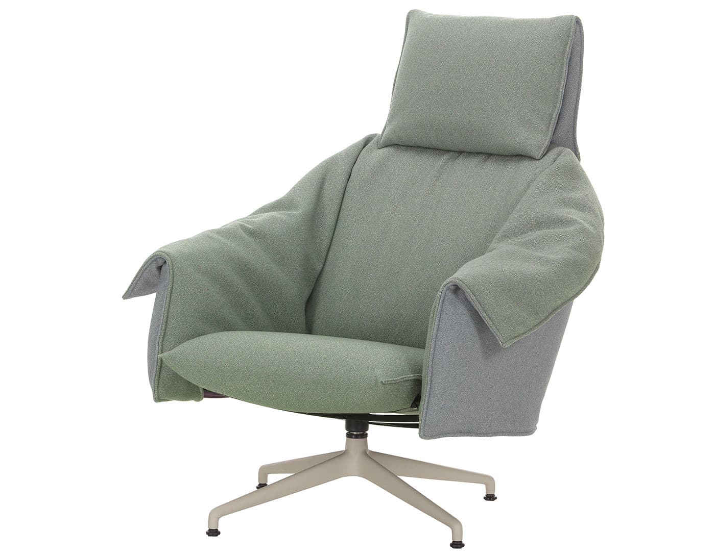 hard glides (04) / duo-tone cento - light sage / light lavender / textured powder-coat, chalk / low seat (15" height)