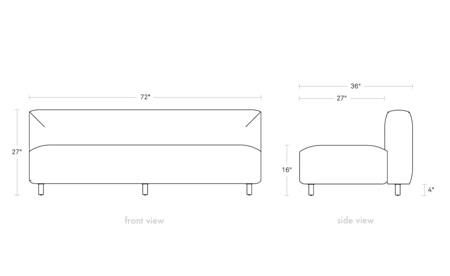 9 yard outdoor 72" armless sofa – thumbnail image #9