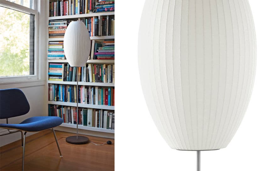 nelson cigar bubble floor lamp on lotus stand – thumbnail image #4