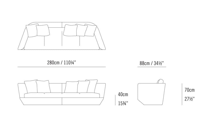 aura 280 four seat sofa – thumbnail image #6