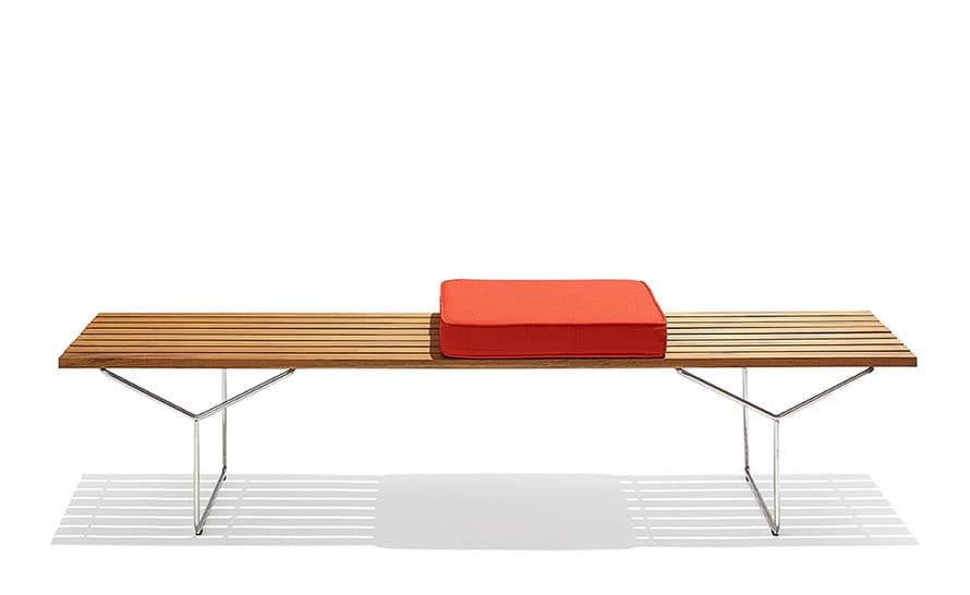 bertoia bench with 3 seat cushions – thumbnail image #1