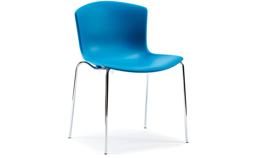 bertoia molded shell side chair with stacking base – thumbnail image #2
