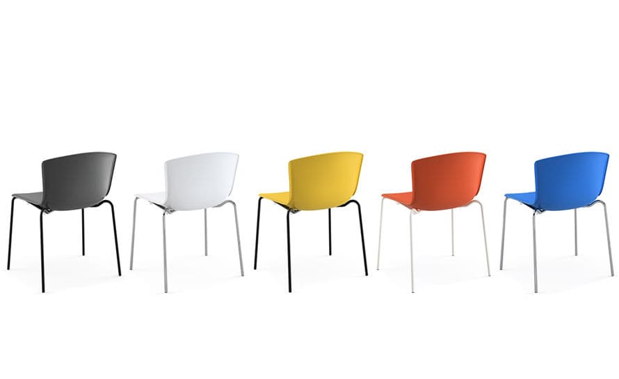 bertoia molded shell side chair with stacking base – thumbnail image #4