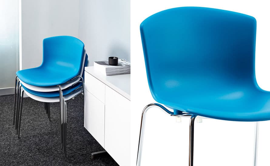 bertoia molded shell side chair with stacking base – thumbnail image #5