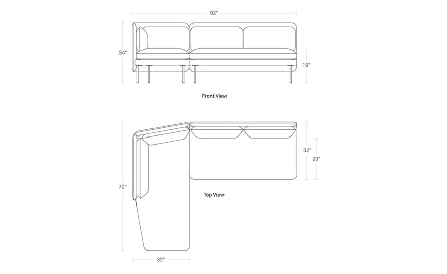 bloke armless sofa with chaise – thumbnail image #14