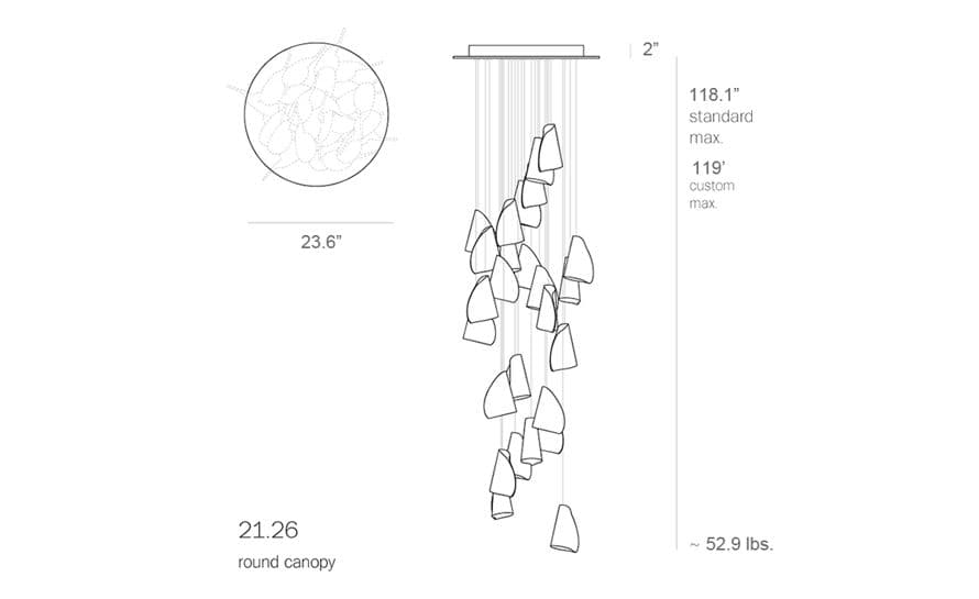 bocci 21.26 Random twenty six pendant chandelier – thumbnail image #6