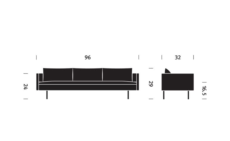 bolster 3 seat sofa – thumbnail image #7