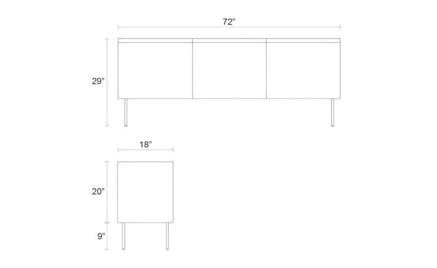 clad 3 door credenza – thumbnail image #10