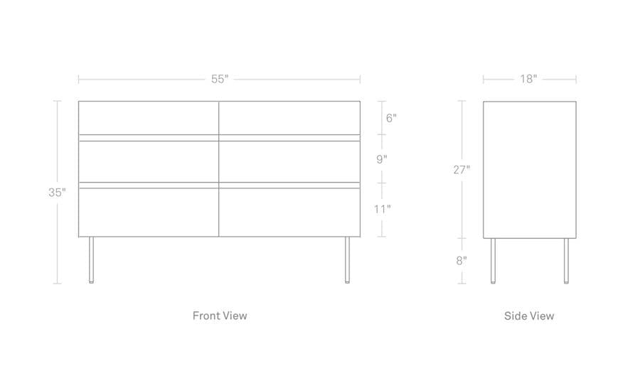 clad 6 drawer dresser – thumbnail image #10