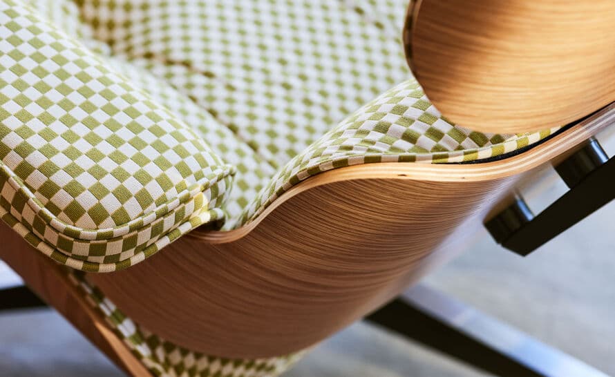 eames lounge chair in fabric without ottoman – thumbnail image #4
