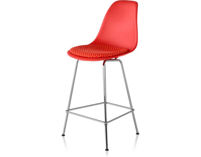 eames molded plastic stool with seat pad – thumbnail image #3