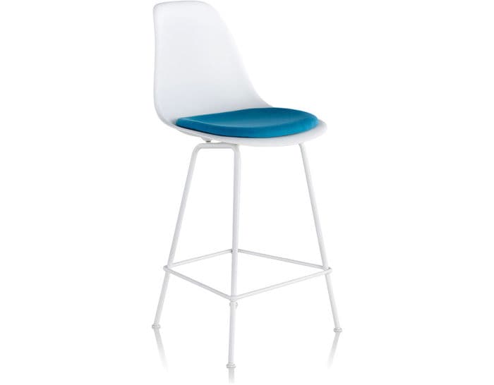 eames molded plastic stool with seat pad – thumbnail image #4