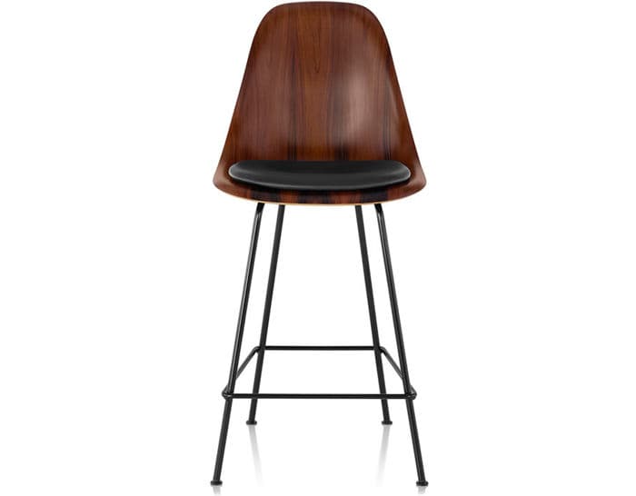 eames molded wood stool with seat pad – thumbnail image #1