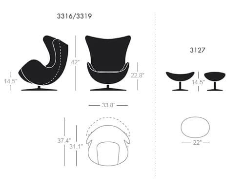 egg chair & ottoman – thumbnail image #8