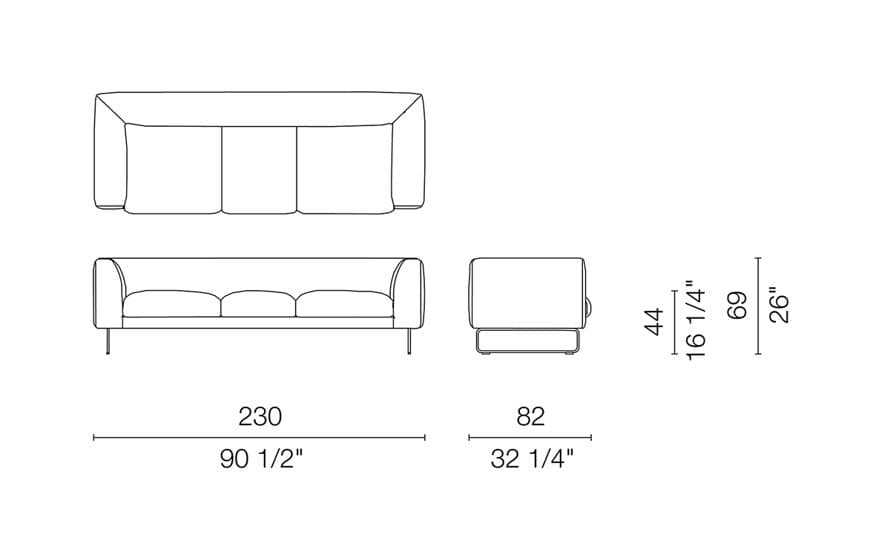 elan 90 inch three seat sofa – thumbnail image #8