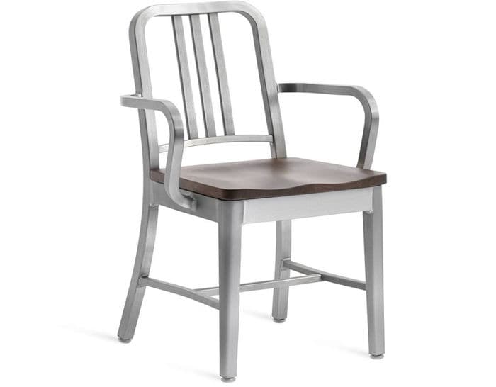 emeco navy armchair with wood seat – thumbnail image #3