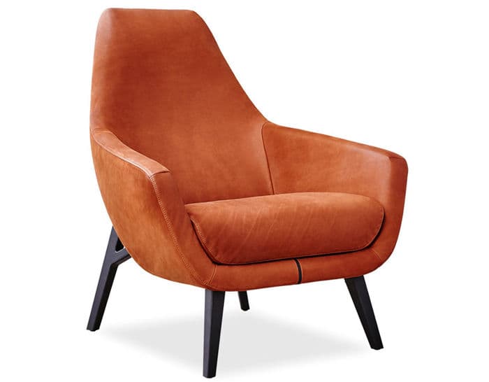 enzo lounge chair with wood base – thumbnail image #1