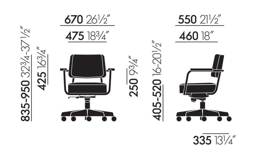 prouvé fauteuil direction pivotant task chair – thumbnail image #10