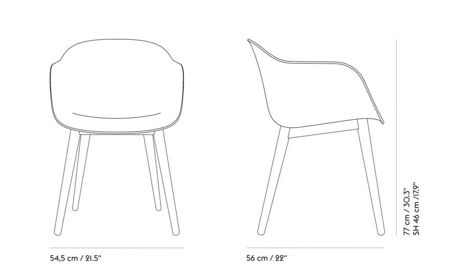 fiber armchair with wood base – thumbnail image #12
