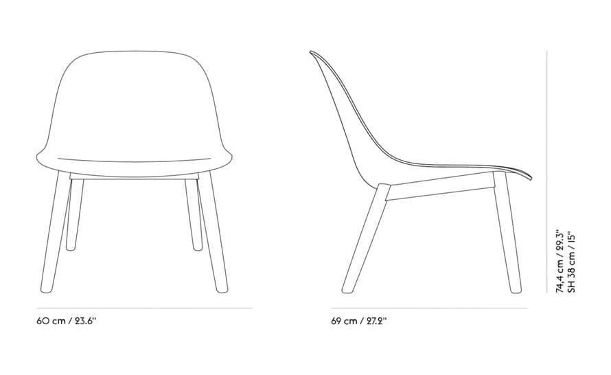 fiber lounge chair with wood base – thumbnail image #7