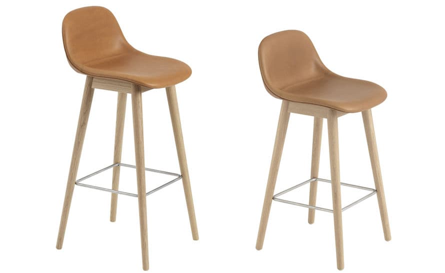 fiber stool with backrest and wood base – thumbnail image #4
