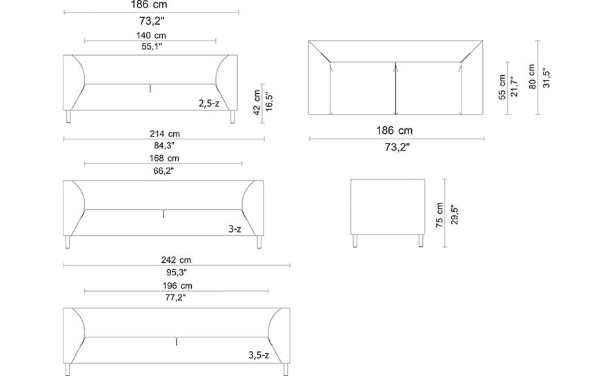 fox 2.5 seat sofa – thumbnail image #7