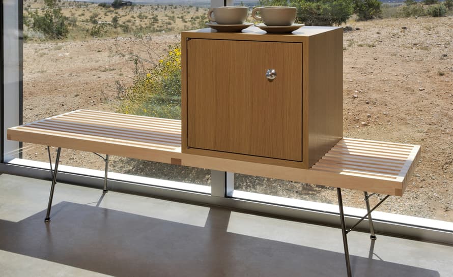 george nelson platform bench with metal base – thumbnail image #3