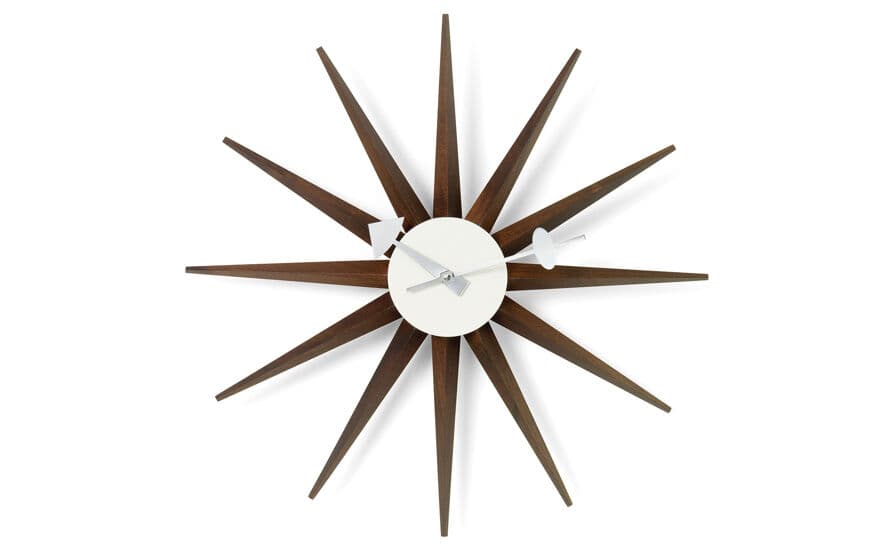 george nelson sunburst clock walnut – thumbnail image #1