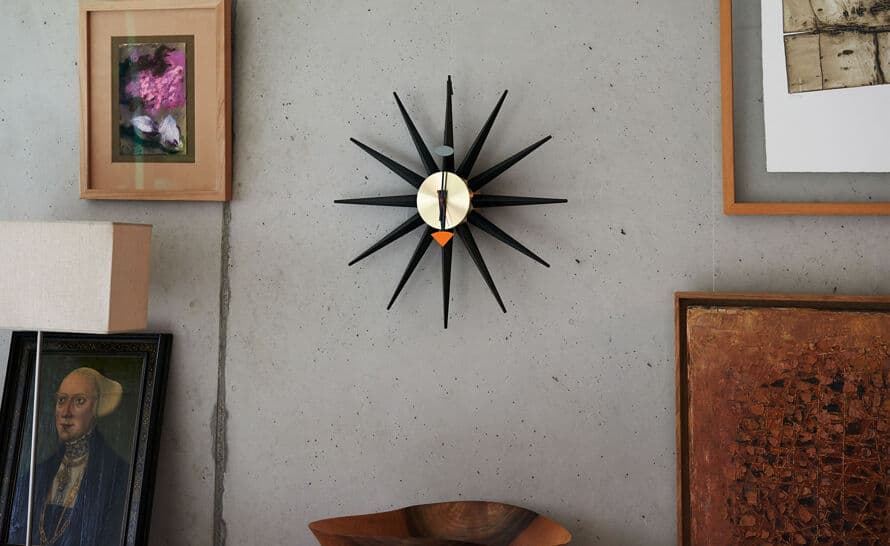 george nelson sunburst clock walnut – thumbnail image #4