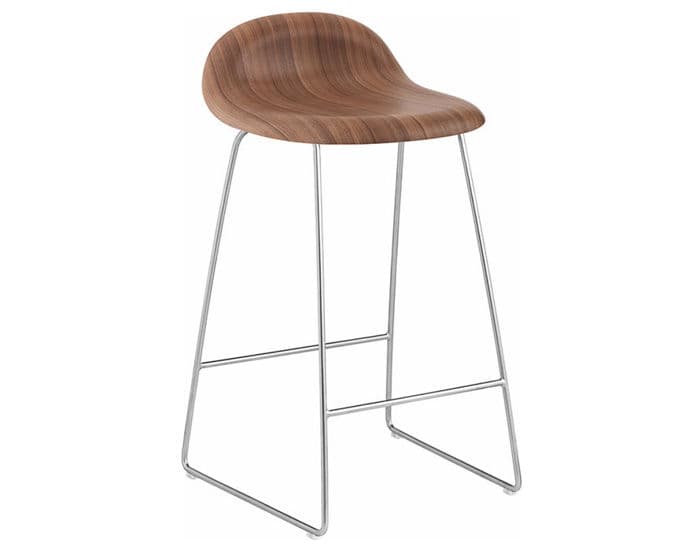 gubi 3d sled base wood stool – thumbnail image #1