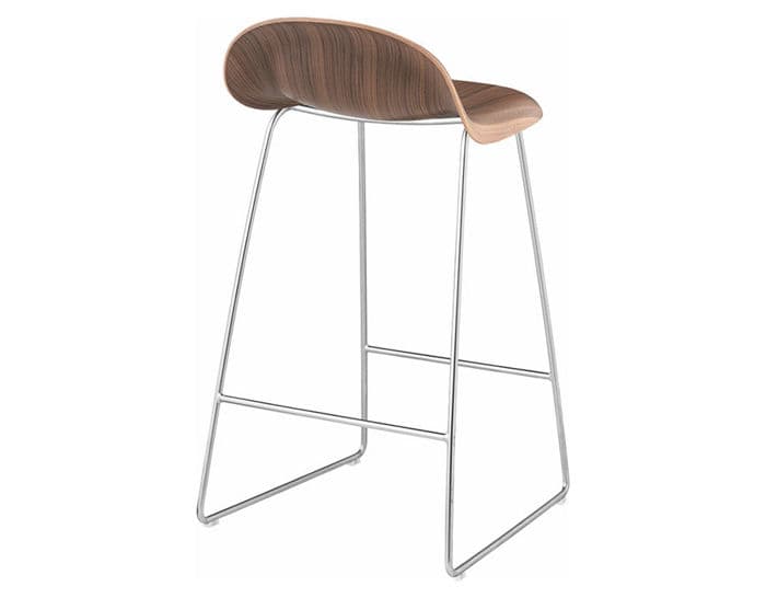 gubi 3d sled base wood stool – thumbnail image #3