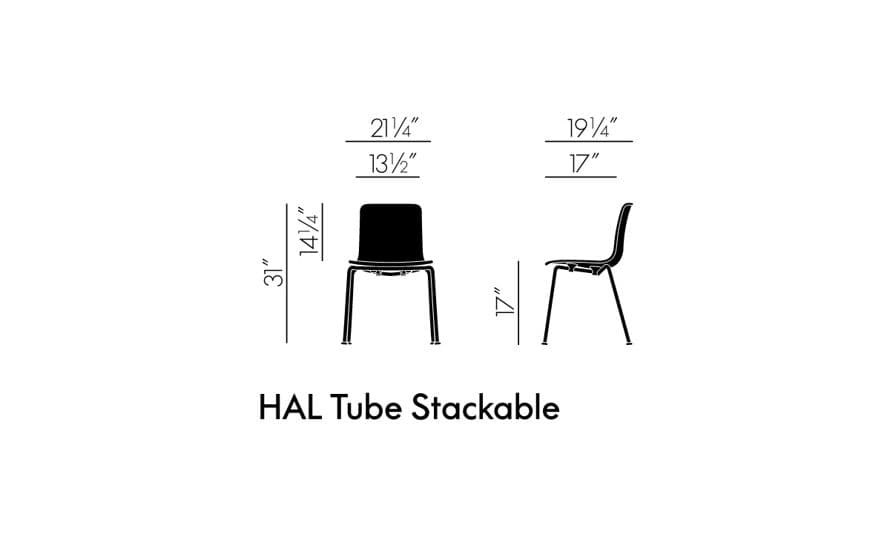 hal tube stackable side chair – thumbnail image #6