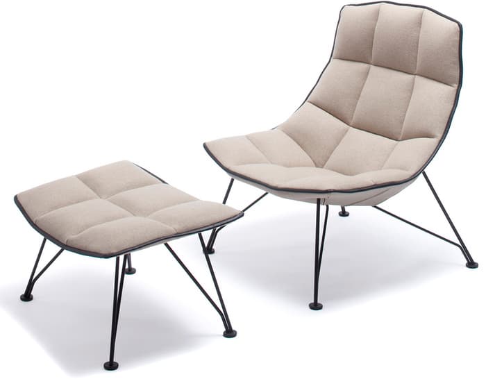 jehs+laub wire lounge chair & ottoman – thumbnail image #1