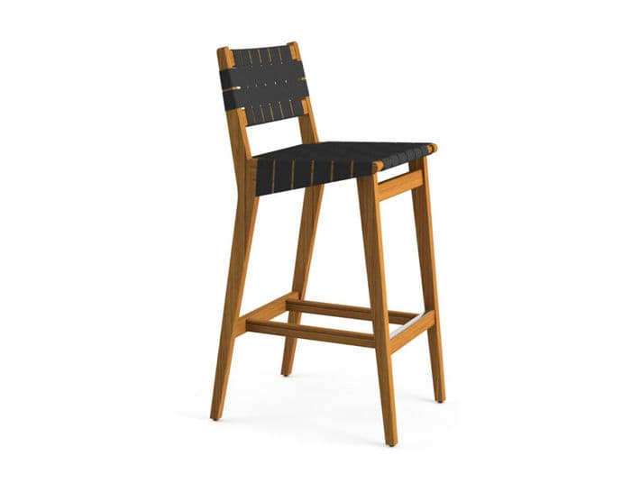 risom outdoor stool with webbed back – thumbnail image #1