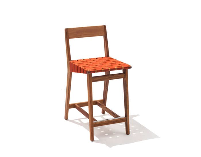 jens risom outdoor stool with wood back – thumbnail image #1