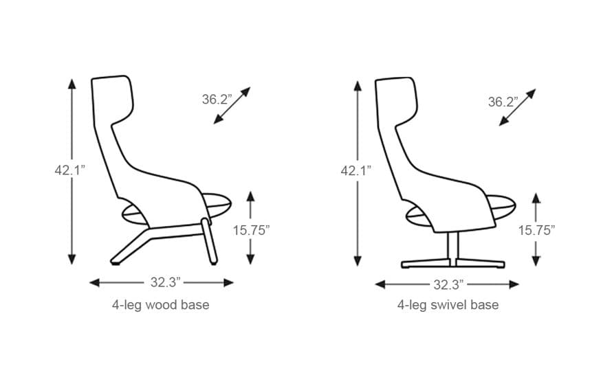 kalm wood base lounge chair – thumbnail image #5