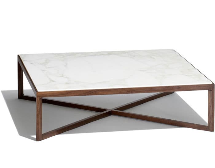 krusin square coffee table with walnut frame – thumbnail image #2
