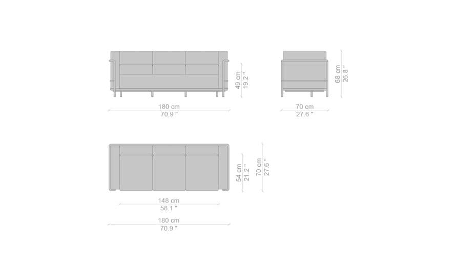 LC2 3 Seat Sofa – thumbnail image #6