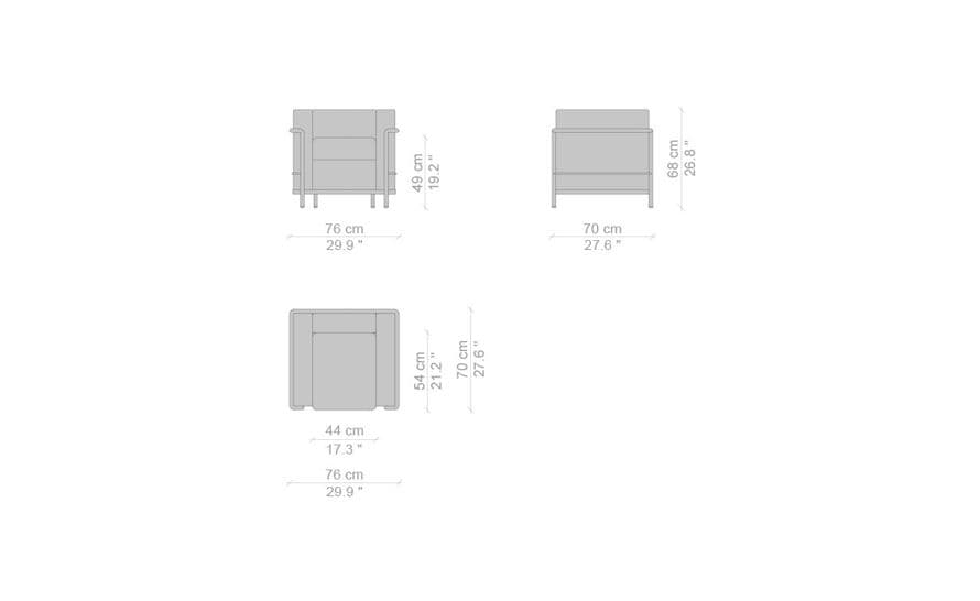 LC2 Armchair with down cushions – thumbnail image #15
