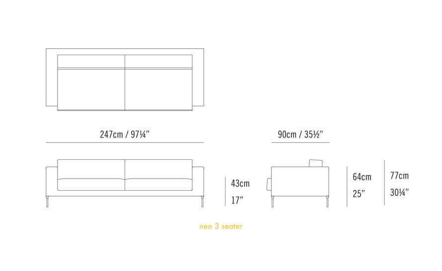 neo 3 seat sofa – thumbnail image #6