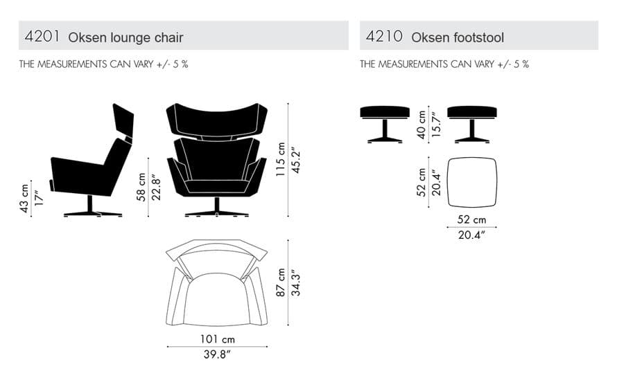 arne jacobsen oksen lounge chair & ottoman – thumbnail image #6