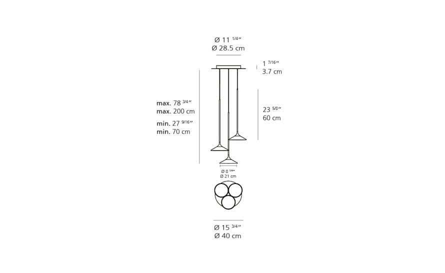 orsa three light chandelier – thumbnail image #4
