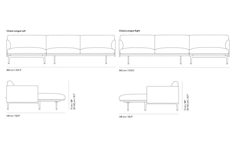outline sofa with chaise longue – thumbnail image #20