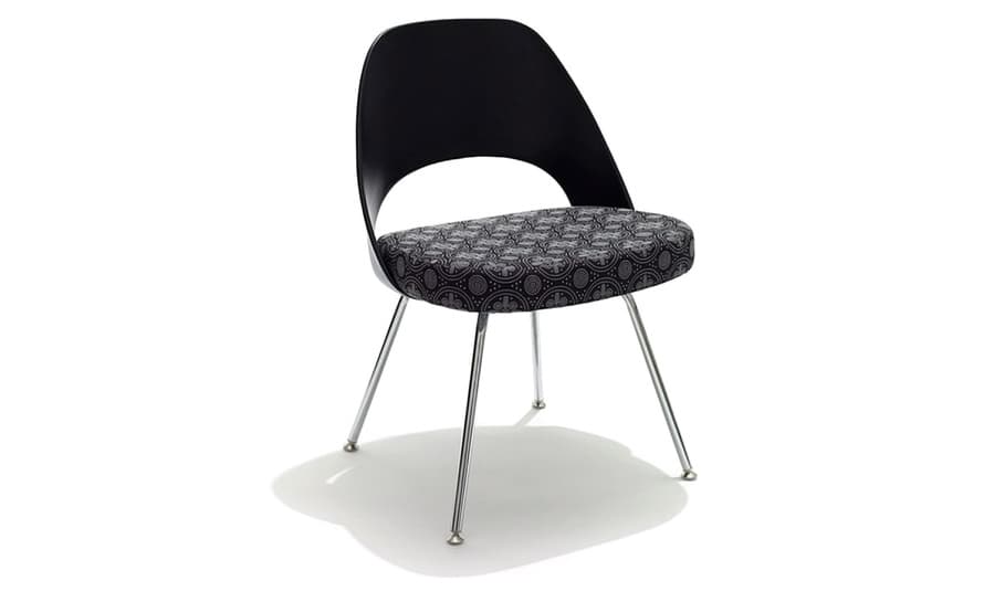 saarinen plastic back side chair with tubular legs – thumbnail image #3