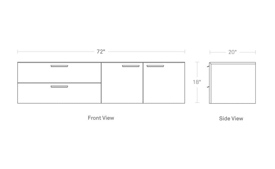 shale 2 door / 2 drawer wall mounted cabinet – thumbnail image #6