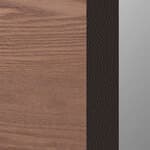 slatted ash - dark wood/dark leather/chrome
