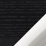 71" width - black stained oak shelves / chrome supports
