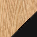 94.5" width - natural oak shelves / black supports