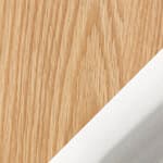 94.5" width - natural oak shelves / chrome supports